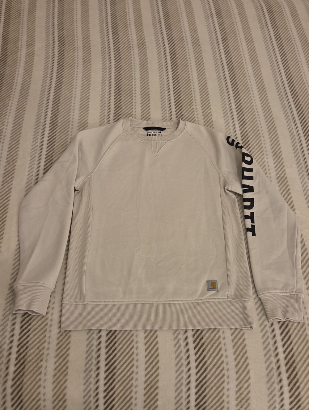 Carhartt Women’s Relaxed Fit Crewneck Logo Sleeve Sweatshirt Size Small 4-6